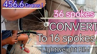 rim convert  36 spokes to 16 spokes and hub replacement [upl. by Campball]