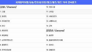 세계음악여행78곡연속듣기샹송칸초네라틴탱고왈츠재즈  BandSong 노래모음 [upl. by Vladamar]