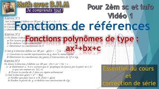 Fonctions de références polynômes de 2ème degrés et parabole résumé de courscorrection série [upl. by Divadleahcim]