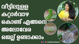 Make your own aloe vera gel at home  SimpleTips Malayalam [upl. by Yeloc318]