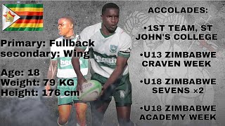 Carl Kawodza rugby highlights  St Johns College Zimbabwe [upl. by Yelsnya]