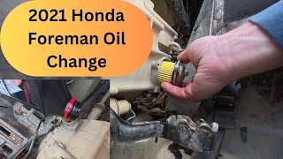 2021 Honda Foreman 520 Oil Change [upl. by Nyleaj]