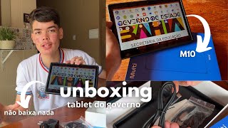 UNBOXING TABLET M10 DO GOVERNO PARA OS ALUNOS DO ENSINO MÉDIO [upl. by Yaya337]