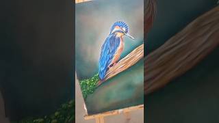 kingfisher oilpainting 🎨💙💙 shorts artwork viral [upl. by Aryc]