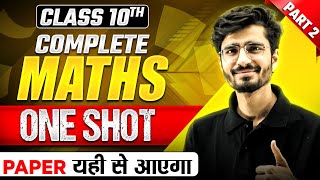 Complete MATHS in 1 Shot  Most Important Questions Part2  PYQs  Class 10th CBSE Exam [upl. by Anaderol]