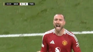 amazing ERIKSEN Goal  Manchester united vs FC twente goal highlights UEFA EUROPA league [upl. by Neved]