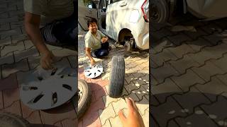 Aj khud car ka tyre change kiya minivlog dailyminivlog minivlogseries cartyre automobile [upl. by Niemad371]