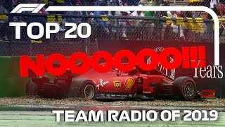 Top 20 F1 Team Radio Clips of 2019 [upl. by Merow348]