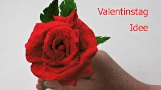 Diy Valentinstag Geschenk ❁ Rose aus Krepppapier basteln ❁ Deko Ideen mit FloraShop [upl. by Iccir]