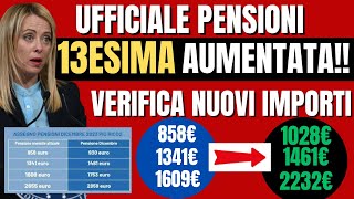 PENSIONI 2023 TUTTE LE TREDICESIME AUMENTATE DELL81 NETTO VERIFICA IMPORTI CON TABELLE [upl. by Rutherford499]