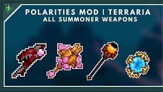 Polarities mod  All summoner weapons  Terraria [upl. by Thorwald]