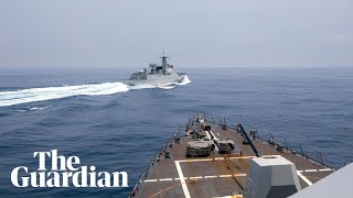 US Navy video shows close encounter with Chinese warship [upl. by Oderfla]