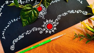 Bengali Traditional Floral Kolka Design For Weddings  Alpona Art  Forehead Chandan  Bridal Kolka [upl. by Oinotnas163]