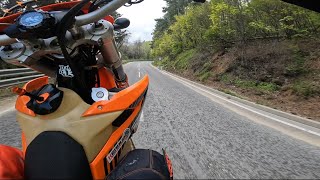 🇧🇬Supermoto riding pass Shipka quotKTM exc350quot and friends wheelies🇧🇬 [upl. by Nagaet]