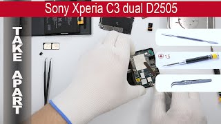 How to disassemble 📱 Sony Xperia C3 D2502 D2503 D2505 D2533 Take apart Tutorial [upl. by Akemat288]