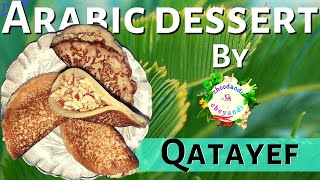 Qatayef Arabic famous dessert  Middle eastern famous dessert  Qatayef with cream qatayef [upl. by Almat767]