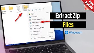 How to Extract Zip Files in Windows 11 PCLaptop Unzip Files [upl. by Donadee]