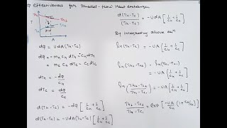 Derivation of Effectiveness for Parallel Flow Heat Exchanger  Heat Transfer  GTU  3151909 [upl. by Copp249]