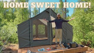 Constructing a Temporary Shelter  Off Grid in Alaska ┃EP4┃Home Sweet Home [upl. by Aneahs]