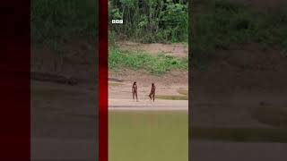 Rare sighting of uncontacted indigenous people in Peru Tribes Peru BBCNews [upl. by Ornie]