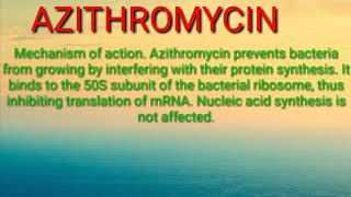 Mechanism action of azithromycin [upl. by Drannek]