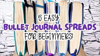 5 Easy Bullet Journal Spreads for Beginners 📚✨ [upl. by Aciretnahs]