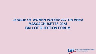 2024 Massachusetts Ballot Questions [upl. by Norrehc]