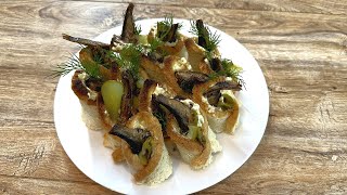 A beautiful APPETIZER with smoked SPRATS and SPECIAL sauce [upl. by Schultz]