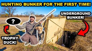 Duck Hunting INSIDE the UNDERGROUND BUNKER BLIND for the FIRST TIME Catch Clean Cook [upl. by Oramlub]