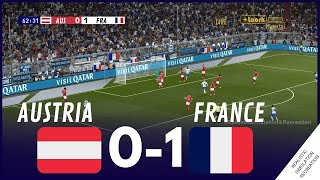 AUTRICHE 01 FRANCE  EURO 2024  RÉSUMÉ  Simulation de jeu vidéo [upl. by Stine214]