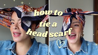 Easy Head Scarf Tutorial  How to Tie a Head Scarf [upl. by Adas159]