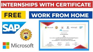 Microsoft SAP Online Internship with Certificate 2024  Work From Home  No exam No fees internship [upl. by Kcitrap]