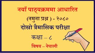 Nepali Class8Second TermSample Questionsदोस्रो त्रैमासिक परीक्षानमुना प्रश्‍नपत्रPLR Education [upl. by Aisenet]