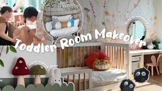 Toddler Room Makeover 🛏️🧸  TotoroGhibli Inspo Decor Organizing Ikea DIY Bedroom Before amp After [upl. by Livia]