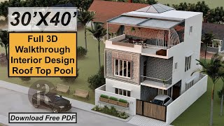 30X40 Feet Split Level House Design  1200 Sqft House Plan  9X12 Meters House Design [upl. by Teece]