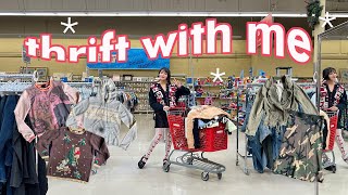 THRIFT WITH ME  finding Winter essentials at MASSIVE thrift store [upl. by Gipsy]