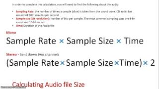 Calculations Audio File Size [upl. by Ynnos]