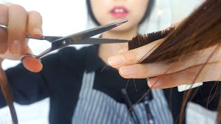 ASMR Relaxing Hair Salon ✂ Haircut dyeing Shampoo Curler [upl. by Anma513]