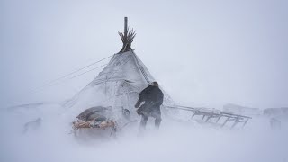 Winter Camping in 42 Degrees With Wood Stove amp Tent Winter Camping in Snow Storm ASMR [upl. by Uehttam]