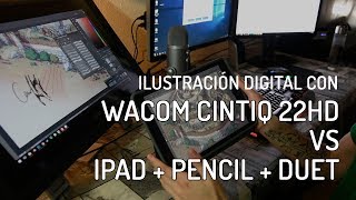 Wacom Cintiq VS iPad  Pencil  Duet para ilustración digital [upl. by Tannenwald233]