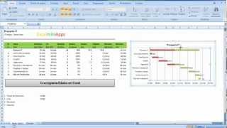 Cronograma básico en Excel con avance de las actividades barras de progreso gantt chart example [upl. by Hannavas551]