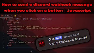 How to send a discord webhook message when you click on a button  Javascript [upl. by Senn]