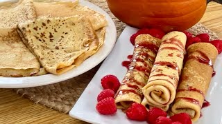 Crêpes à La Citrouille Potiron Légères et Fondantes [upl. by Tur]