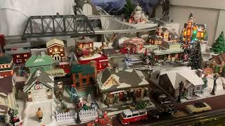 Polar express model train running on Christmas layout [upl. by Leizo85]