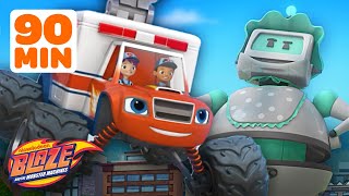 Blazes BEST Rescues 🚗 w AJ  90 Minute Compilation  Blaze and the Monster Machines [upl. by Ahsinned183]