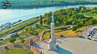 Kalemegdan Pobednik Beograd iz vazduha Kalemegdan park amp The Victor Belgrade aerial video 4K [upl. by Goddart]