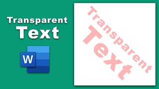 How to Create Transparent text in Microsoft word [upl. by Adnanref431]