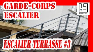 Comment fabriquer un gardecorps pour un escalier métallique de terrasse avec barreaux horizontaux [upl. by Caritta729]