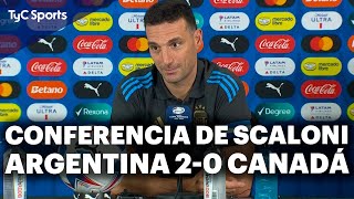 SCALONI EN CONFERENCIA LUEGO DEL ARGENTINA 20 CANADÁ quotDEFIENDO YOquot CHISTE EN EL ARRANQUE Y MÁS [upl. by Ursuline180]