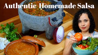 AUTHENTIC MEXICAN SALSA recipe  THE BEST SALSA EVER  RED salsa recipe  AMAZING salsa recipe [upl. by Sairtemed293]